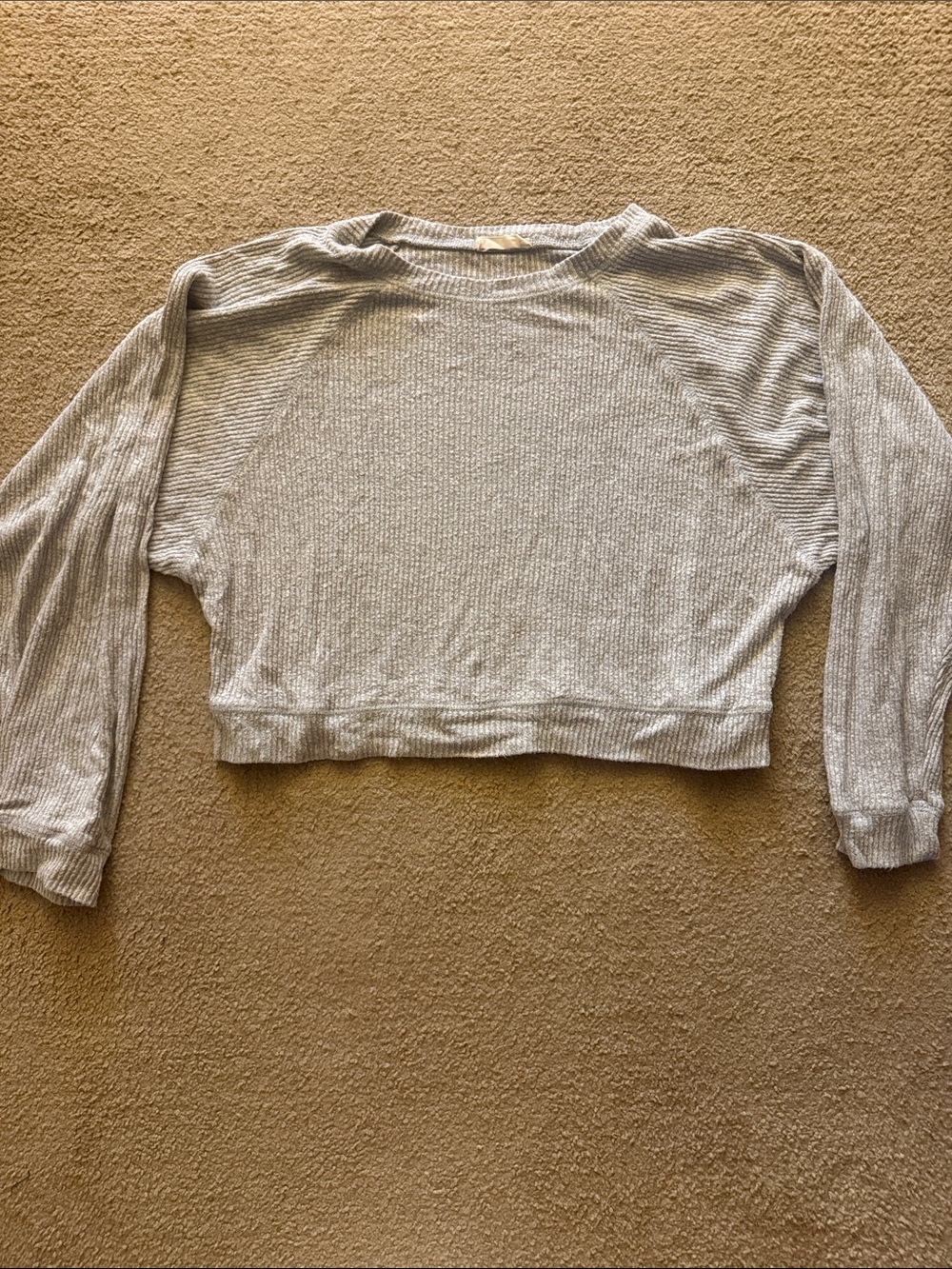 Altar'd State Light Gray Scoop Neck Knit Sweater